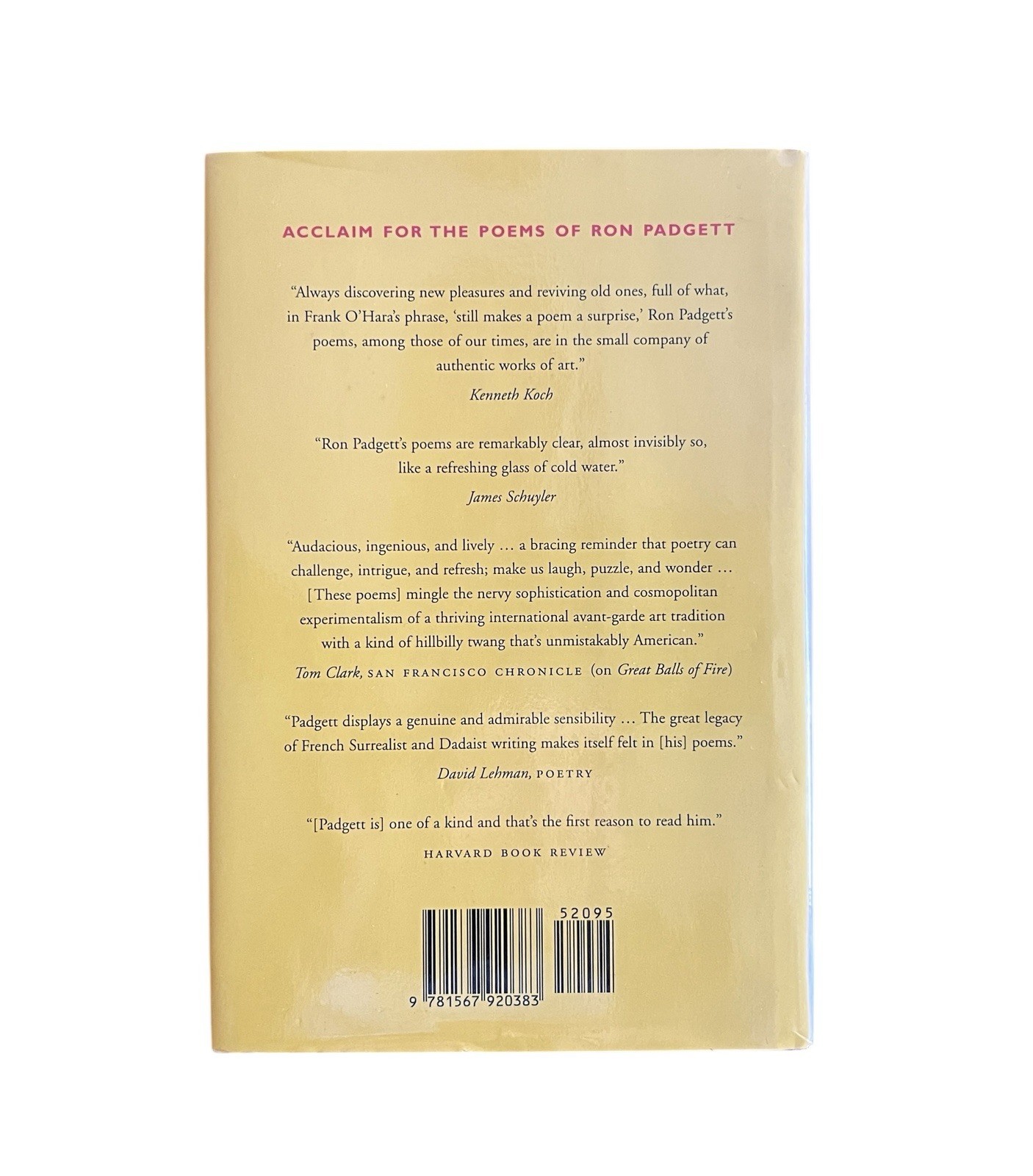 New and Selected Poems by Ron Padgett 1995 First Edition 1st HC Joe Brainard DJ