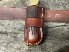 Leather Folding Pocket Knife Sheath Buck 110  Size (Sheath Only) Left