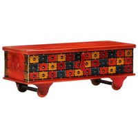 Vidaxl Aufbewahrungstruhe Rot 110 X 40 X 40 Cm Massivholz Akazie Neu