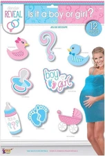 Forum Novelties Gender Reveal Cut-Outs Party Supplies Decorations 12 Count