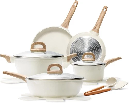 14 Pcs Pots and Pans Set, Nonstick Cookware Sets, Granite Induction Cookware Non