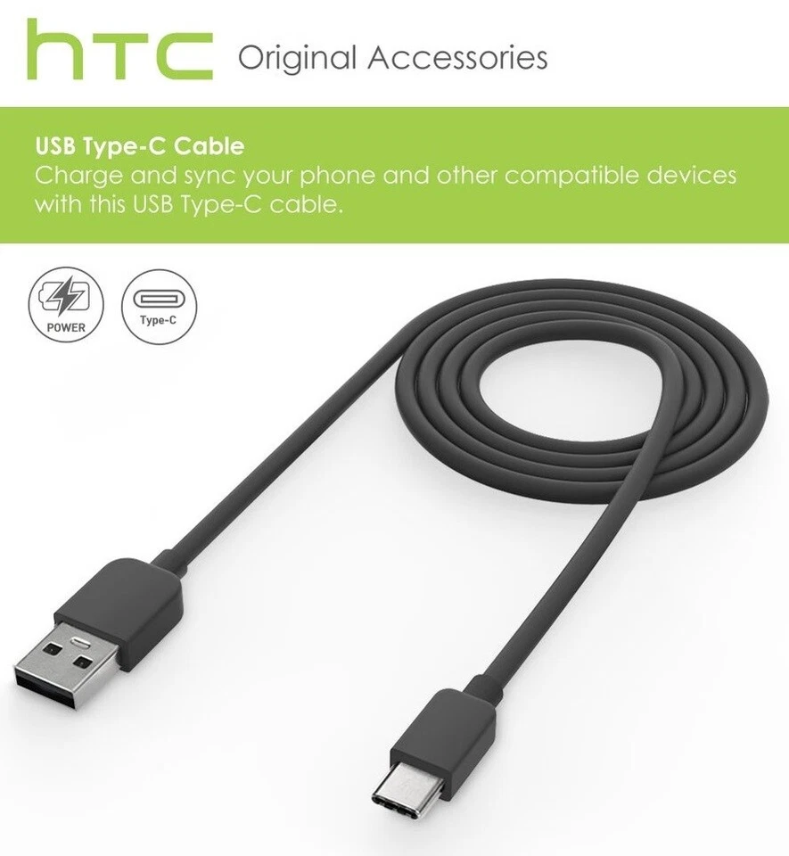 Cargador rápido original QC 3.0 adaptador AU cable tipo C para HTC U11/U Ultra U11+ Foto 3 de 4