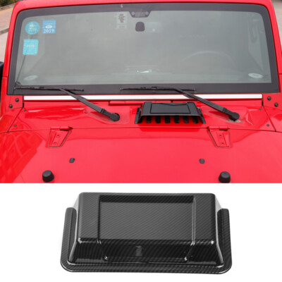 Carbon Fiber Hood Air Vent Intake Cap Scoop Cover For Jeep Wrangler JK TJ 97-17
