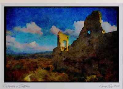 281098 Ruinen des Schlosses des Marquis de Sade Ltd Ed A3 Aquarell