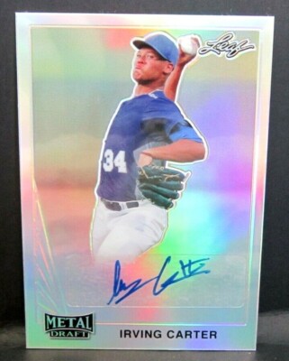 Irving Carter 2021 Leaf Metal Draft Silver REFRACTOR Rookie Auto!Blue Jays RC-V2