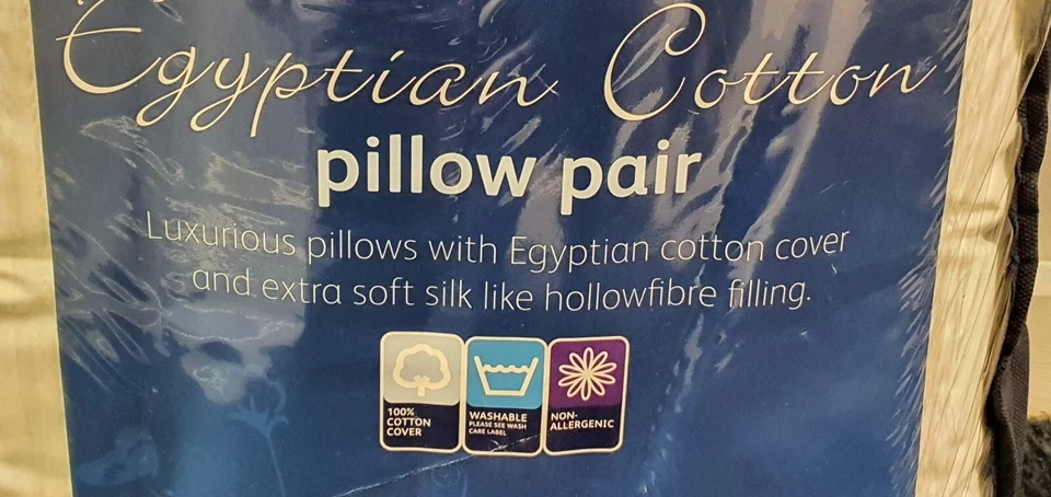 Par de almohadas de algodón egipcio Silentnight CR043 LD Foto 3 de 4