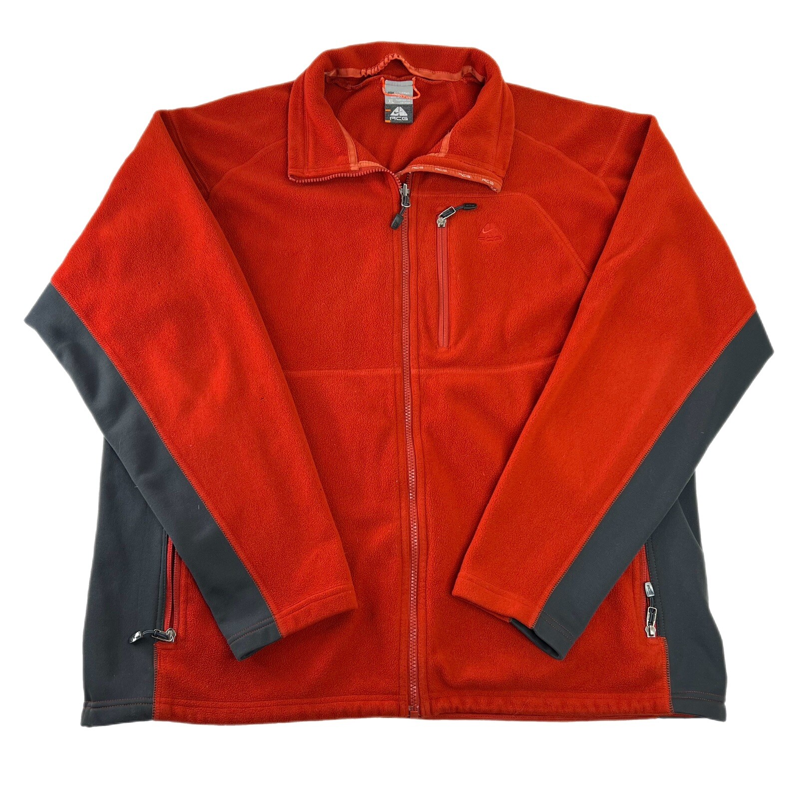 Vintage Nike ACG Thermal Fleece Zip Up Jacket Orange … Gem