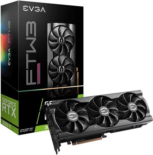 EVGA GeForce RTX 3060 Ti FTW Ultra Gaming Graphics Card 8GB GDDR6 ARGB LED LHR
