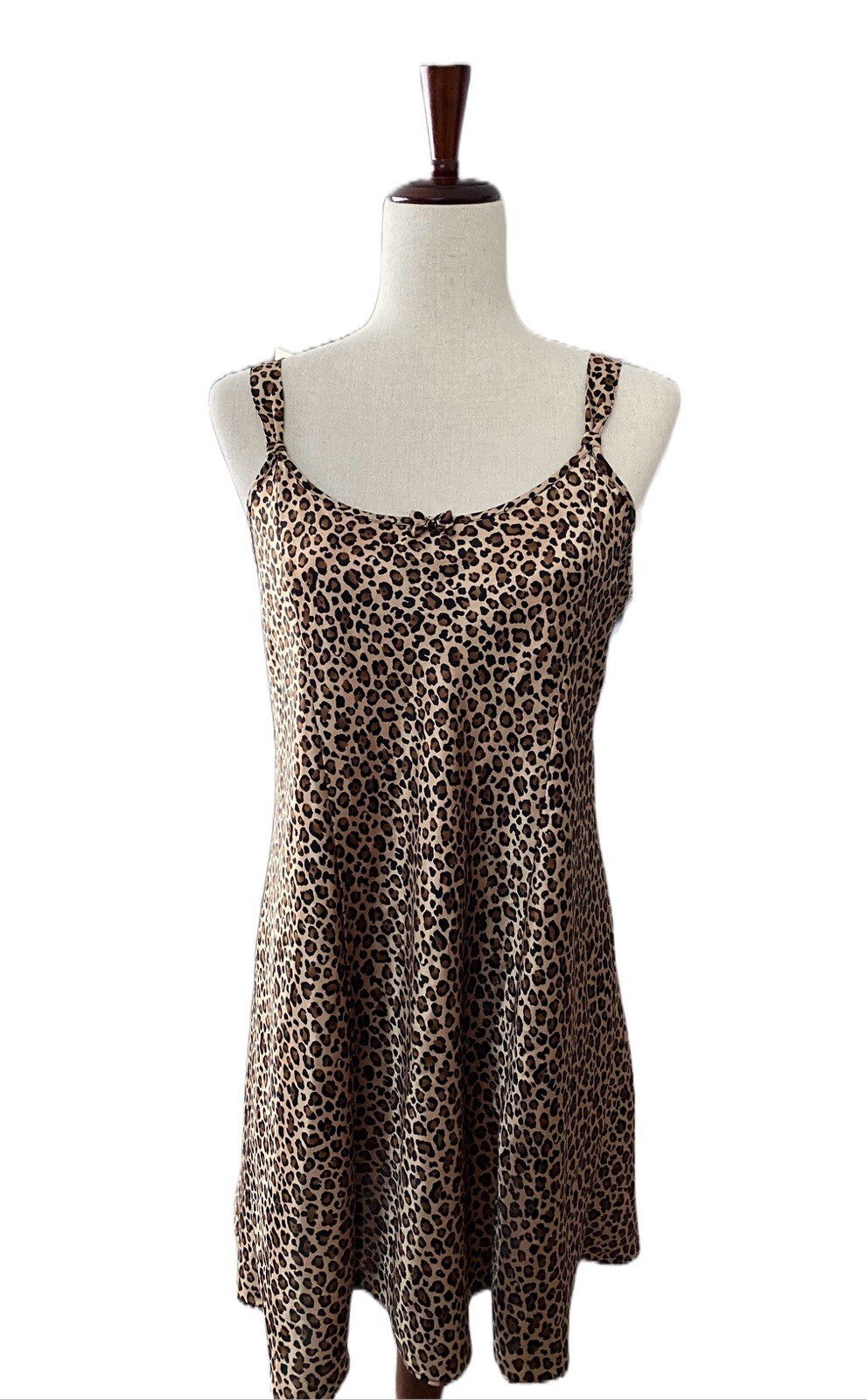 Morgan Taylor Intimates Silky Chemise Dress Sleepwear Leopard  Print Size Large