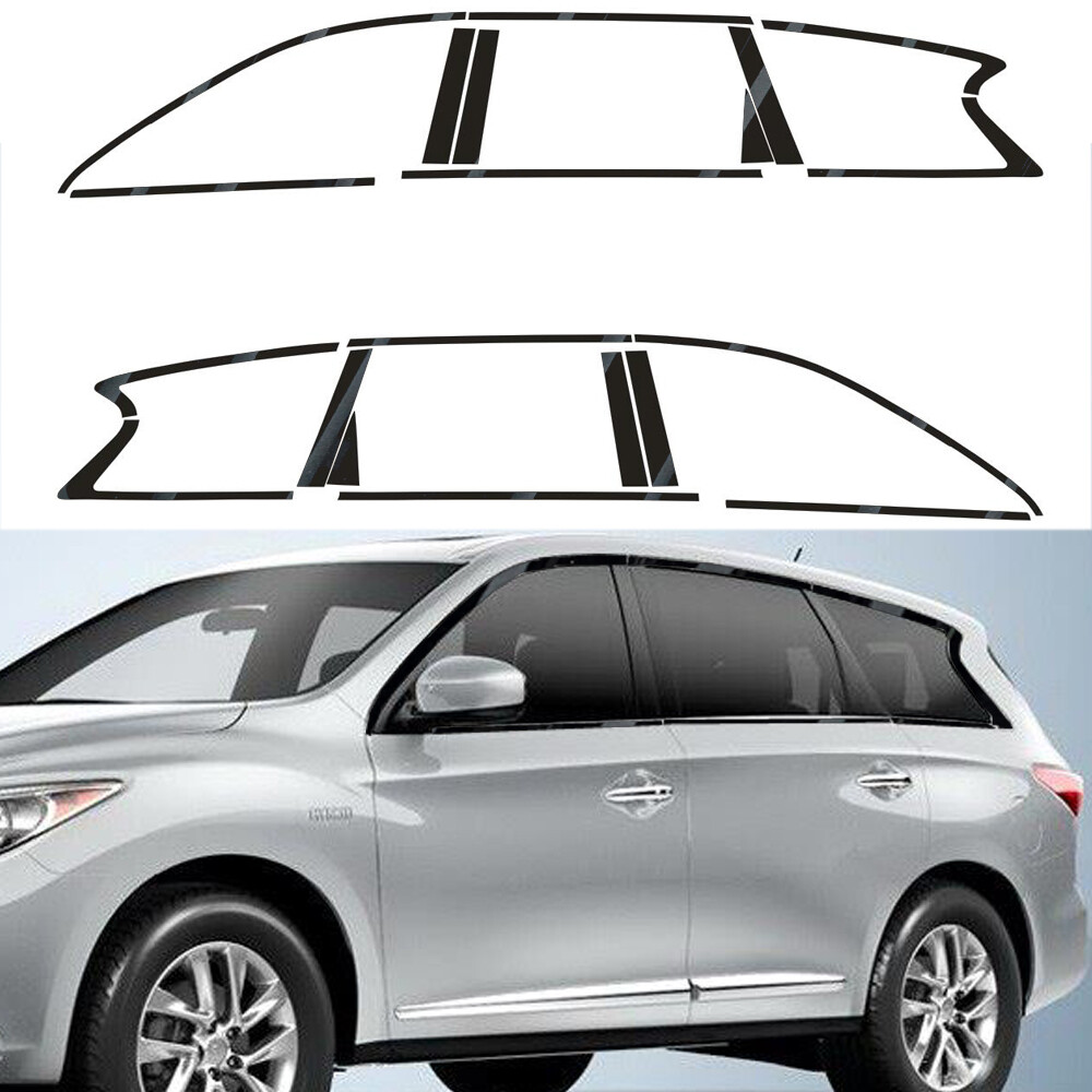 Glossy Black Chrome Delete Window Trims For Infiniti JX35 QX60