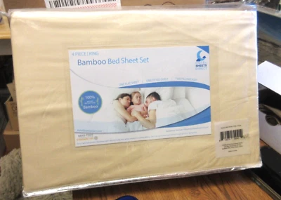 Hotel Sheets Direct 100% Viscose Derived from Bamboo Sheet Set King Size Cream