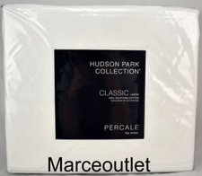 Hudson Park Classic Linens Egyptian Cotton Percale TWIN Flat Sheet White