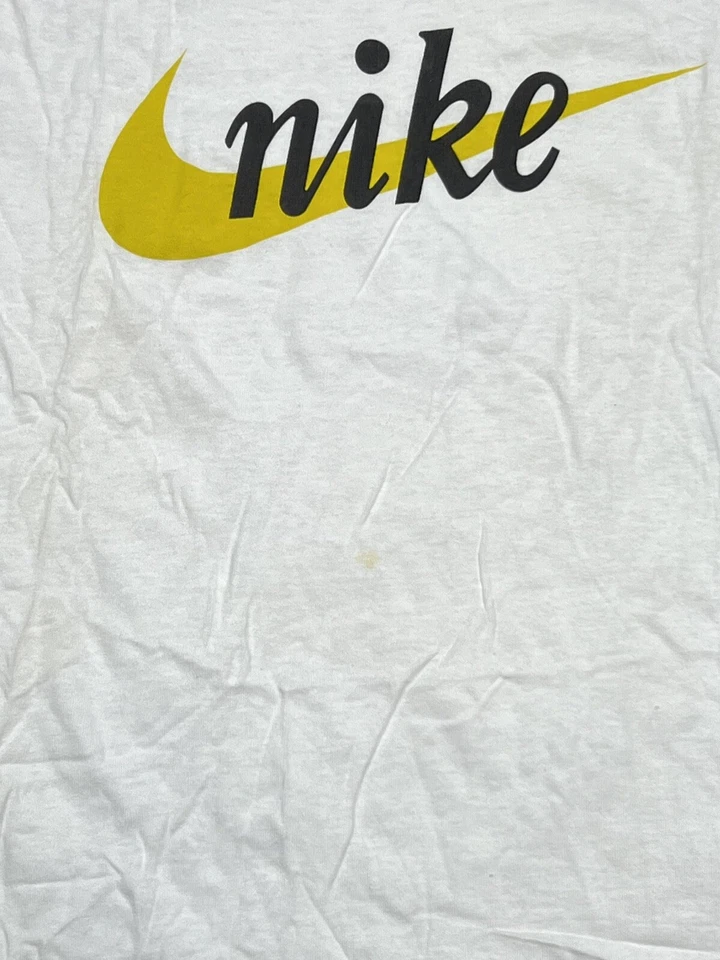 Vintage 90's Nike Ringer T-Shirt Men's XL White USA Dead Stock Swoosh Check - Image 4 of 4