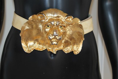 Vintage Classic Christopher Ross Belt Buckle Lionhead 24ct  display picture 1