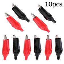 10PC Belkin Red/Black Insulated Alligator Clips Test Crocodile Clamps Small Type