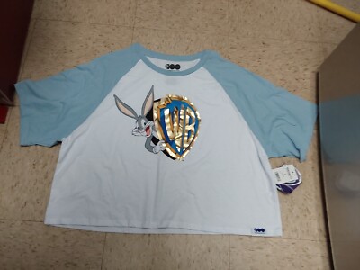 Nwt Warner Bros  Bugs Bunny  Celebrating Every Story Tee Shirt Blue Xl