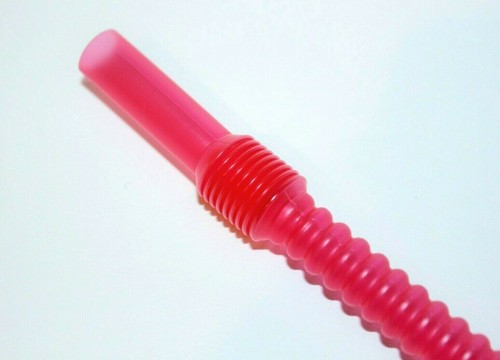Tupperware 10 Whistle Straws 11" Long Emberglow Red Reusable Bendable Expandable - Picture 2 of 2