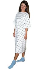 Vestido de paciente de hospital con estampado Demure con lazos talla única - Paquete de 1
