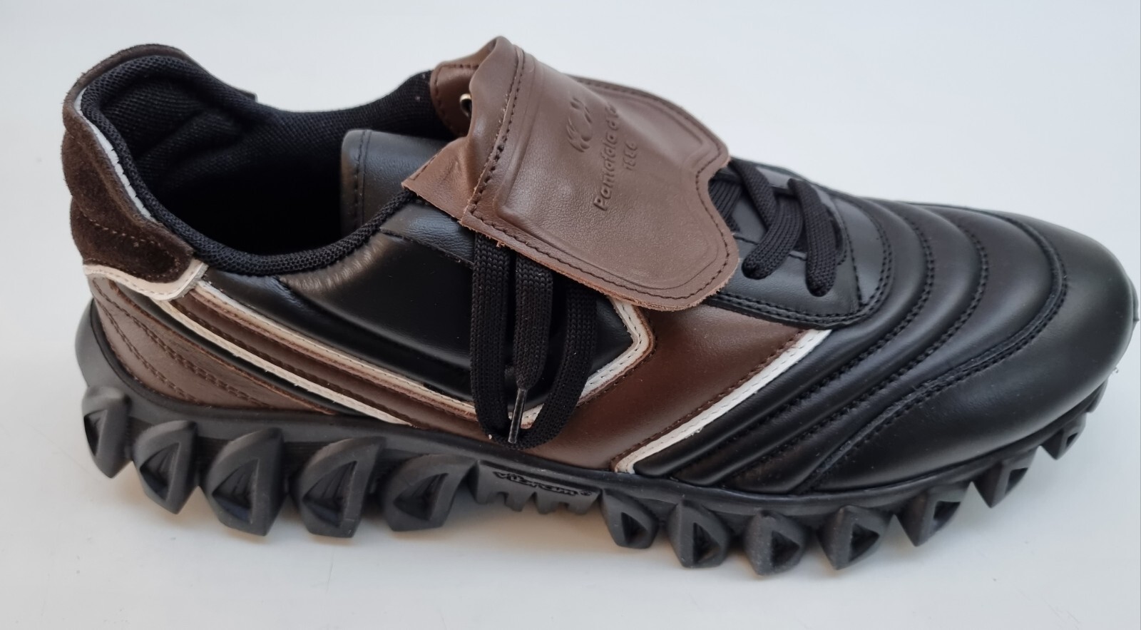 PANTOFOLA D’ORO PANTOFOLA D'ORO 1886 SNEAKERBALL UOMO Oxford Flat Nero Bianco Marrone UK 11.