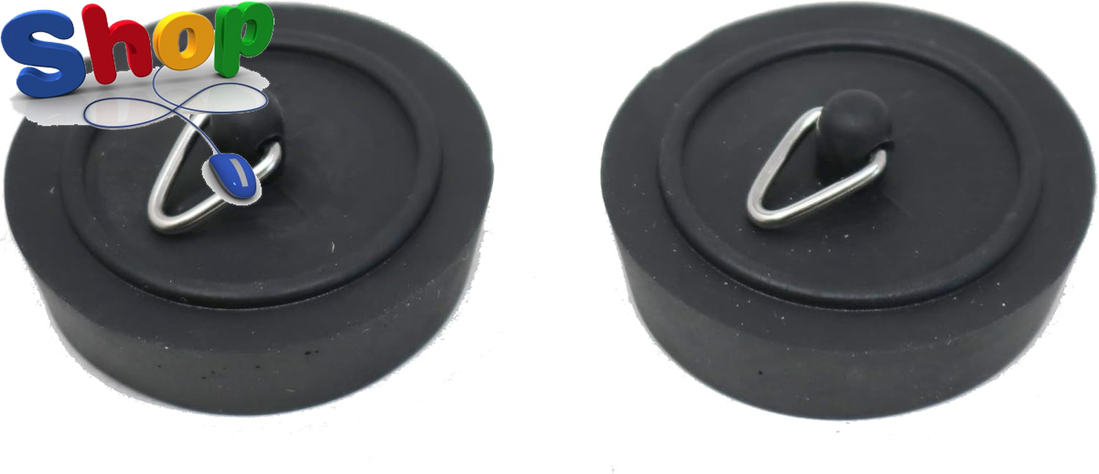 2 X  Replacement Sink Plug Shower Bath Basin Rubber Black 38Mm 1 1/2""