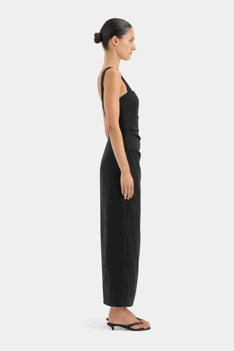 knee length dresses for ladies SIR. Black Antonia Beaded Midi Dress main image 0
