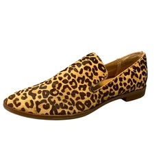 Crown Vintage Carla 2 Loafer Calf Hair Cheetah Slip On Shoe Size 7M