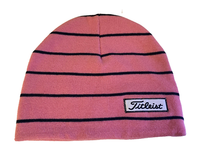 NEW TITLEIST Women's Striped Cotton Golf Beanie-Pink/Black