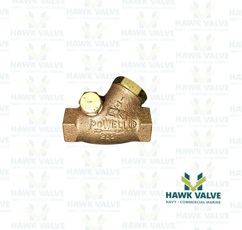 1/4" BRONZE 200 / 400 THREADED Y-PATTERN SWING CHECK VALVE - POWELL FIG.560 - Image 3 of 4