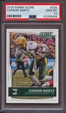 2016 Panini Score 335 Carson Wentz PSA 10 Gem Mint RC