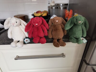 Brand New Set Four Colors Jellycat Bashful Bunnies 100% original Jellycat Small