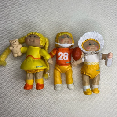 Vintage 1984 Cabbage Patch Kids Mini Figures PVC Figurines Toys 3.5-4” LOT/3