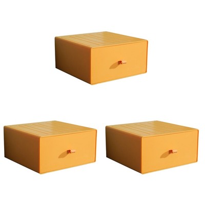  3 Pcs Cabilock Stapelschublade Desktop-Aufbewahrungsbox Sundries Storage Büro