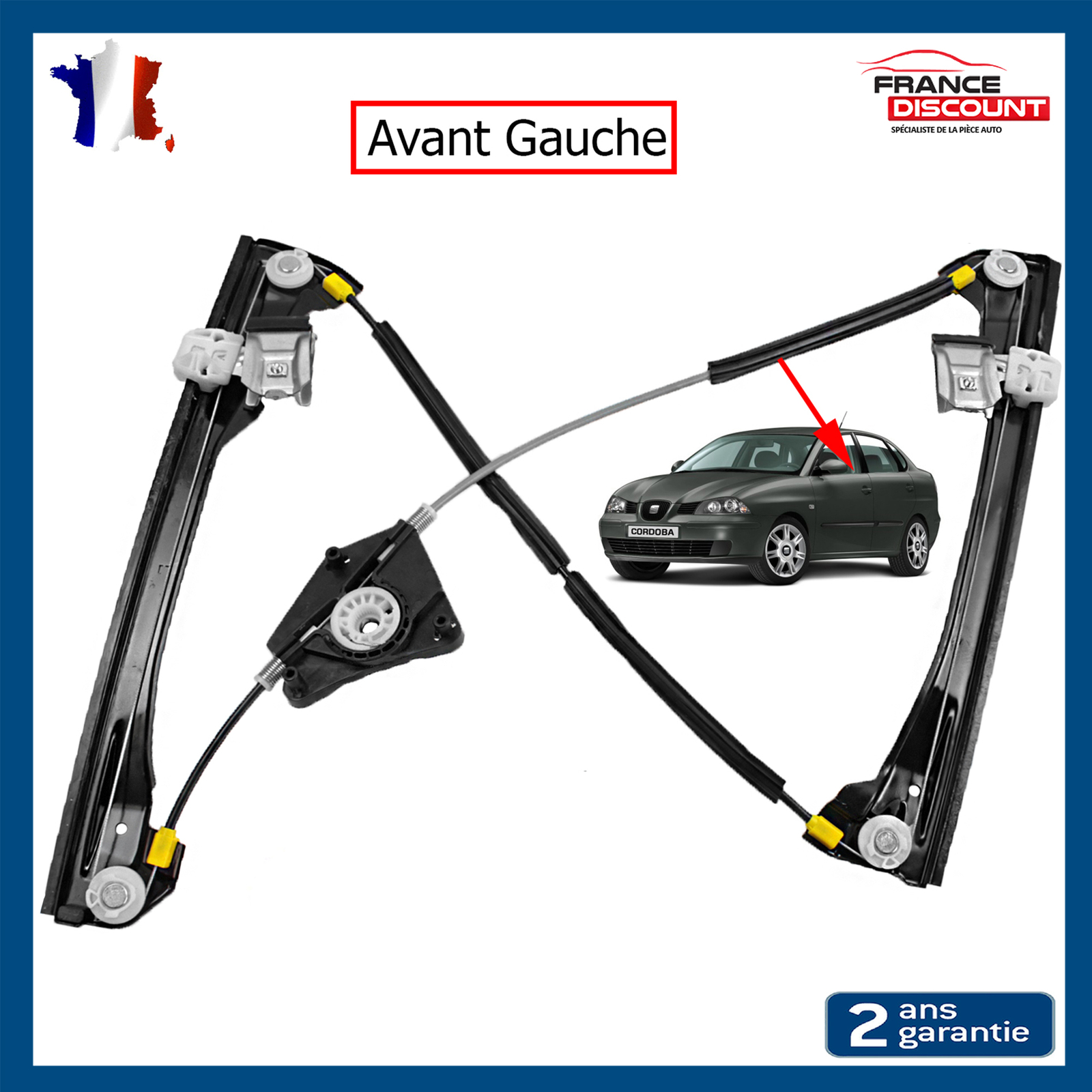 Mécanisme lève-vitre avant gauche 6L4837461 résout les pannes de vitre Seat 6L