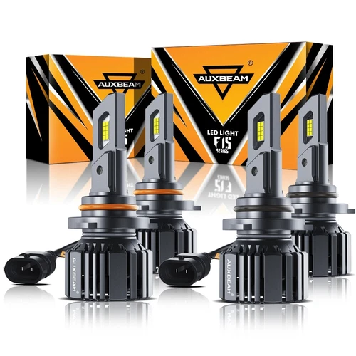 AUXBEAM 9005 9006 LED Headlights 6500K High Low Beam Super White Bright CANBUS