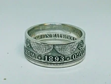 1893 Columbian Half Dollar handmade  silver coin ring sz.9,10,11,12,13 or 14