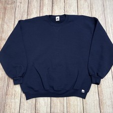 VINTAGE Russell Athletic Sweatshirt Mens XL Extra Large Blue Crew Sweater Y2K