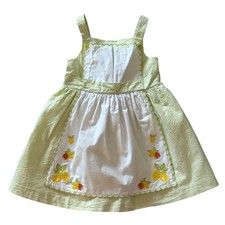 Janie  Jack Girls 6-12 Months Smocked Seersucker Lemon Apple Embroidered Dress