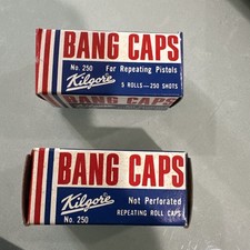 2 - Vintage Kilgore Bang Cap Box With 5 Rolls 250 Shots Sealed Box