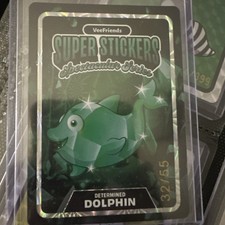 VeeFriends Super Stickers Determined Dolphin 32/55 Limited Edition emerald Card 