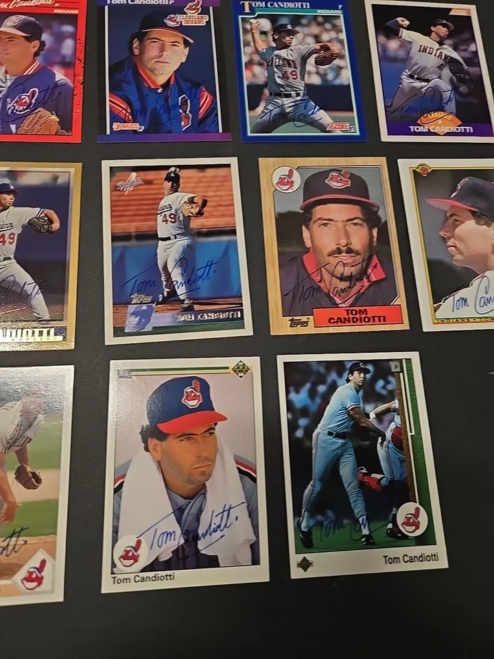 13 Diff. 亲笔签名Tom Candiotti卡 — 第 3/4 张图片