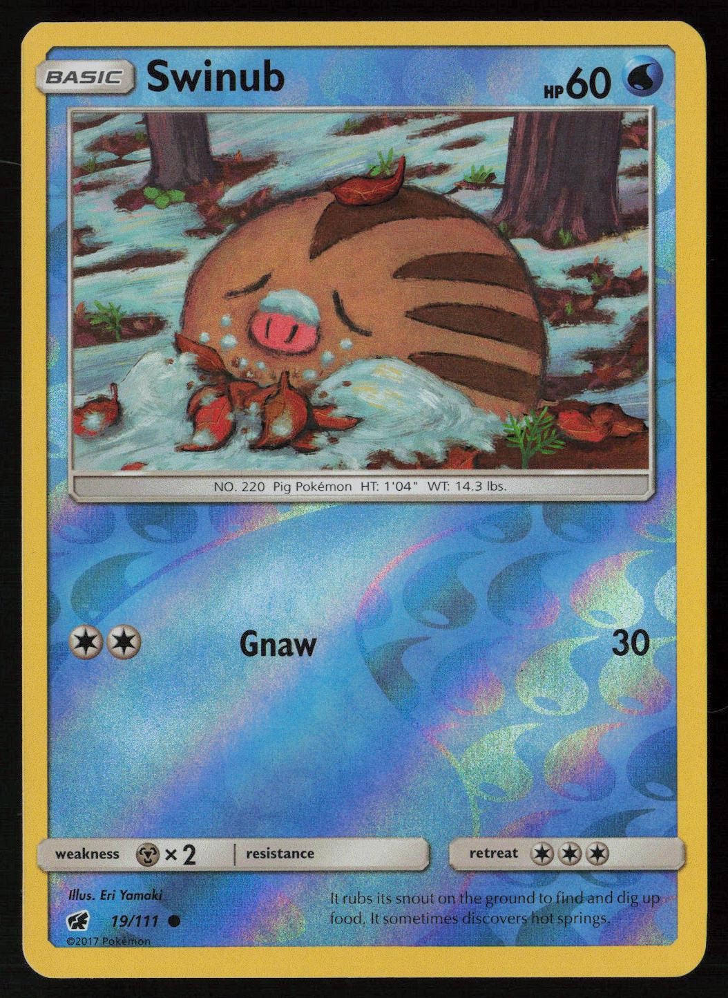 Swinub 19/111 Pokemon Crimson Invasion Common Lightly Played Reverse Holo