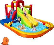 Inflatable Water Slide Bounce House Kids 12-In-1 Water Park W/ Splash Pool