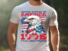 Patriotic Eagle Comfort Tee USA American Flag Unisex