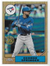 GEORGE SPRINGER 2002 TOPPS CHROME 35TH ANNIVERSARY 1987-2022 87BC-8 BLUE JAYS
