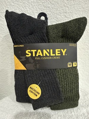 New WITH TAGS Stanley Mens 8 Pack Full Cushion Crew Socks Size 8-12 multicolor 
