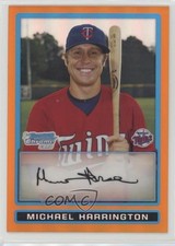 2009 Bowman Chrome Prospects Orange Refractor 19/25 Michael Harrington s3g