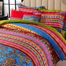Ethnic Boho Duvet Cover Set Queen 100 Brushed Cotton Soft Bohemian Bedding