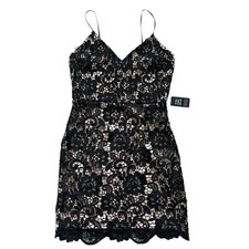 Express Black Lace Crochet Cocktail Dress Size 4 NWT Tan Lining