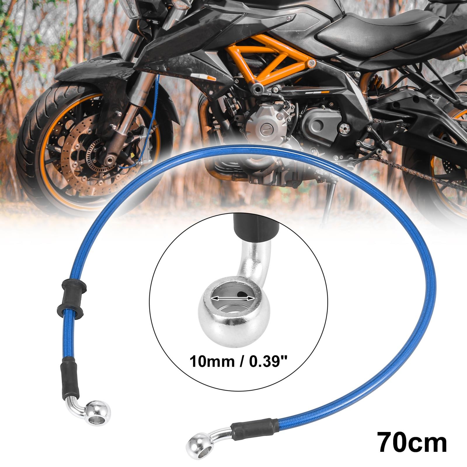 Motorrad Bremsleitung Bremsschlauch Bremskupplung ÖLschlauchleitung 70Cm Blau-image