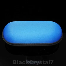 4.5" Blue Small Padded Hard Case Zipper Pouch For Glass Smoking Bowl Pipes